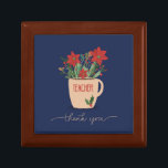 Teacher Thank You at Christmas Poinsettias Gift Box<br><div class="desc">Christmas is the best season to show some appreciation. Let a teacher know that you appreciate everything he or she has been doing for you. To do that you can give this card to that says thank you and share holiday greetings for them. Order a copy now!</div>