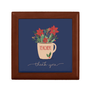 Teacher Thank You at Christmas Poinsettias Gift Box