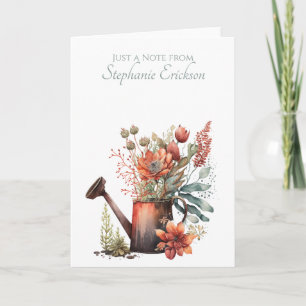 Teacher Thank You Autumnal Botanical Floral Note Card