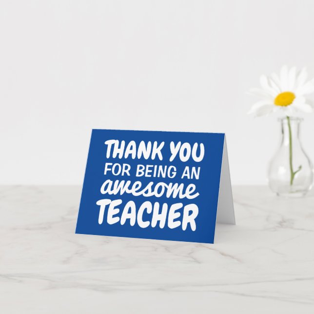 Teacher thank you blue card (Small Plant)