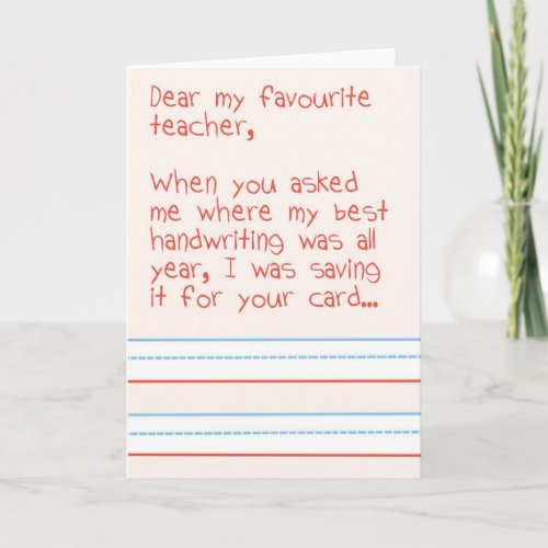 Teacher Thank You Card 