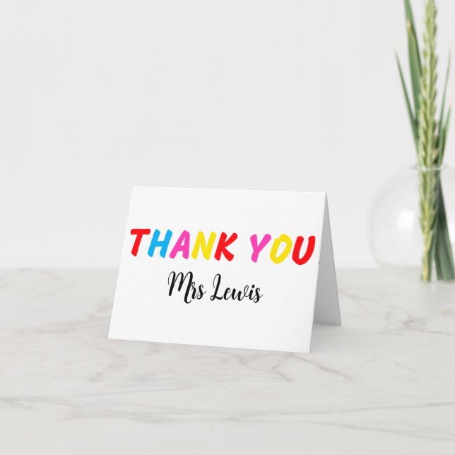 Teacher Thank you Card, Teacher leaving gift  (Front)
