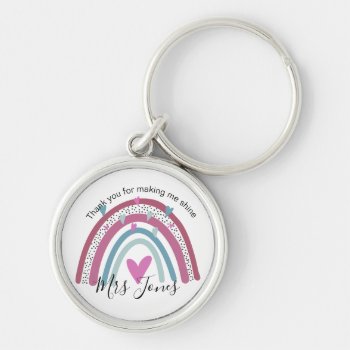 Teacher Thank You For Making Me Rainbow Retirement Keychain by GenerationIns at Zazzle