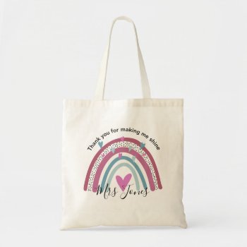 Teacher Thank You For Making Me Rainbow Retirement Tote Bag by GenerationIns at Zazzle