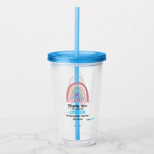 Teacher Thank You Gift Acrylic Tumbler