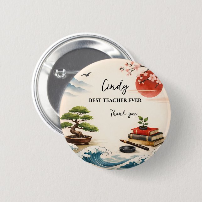 Teacher Thank You Gift | End of School Year Button (Front & Back)