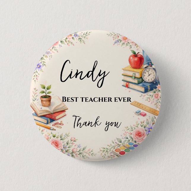 Teacher Thank You Gift | End of School Year Button (Front)