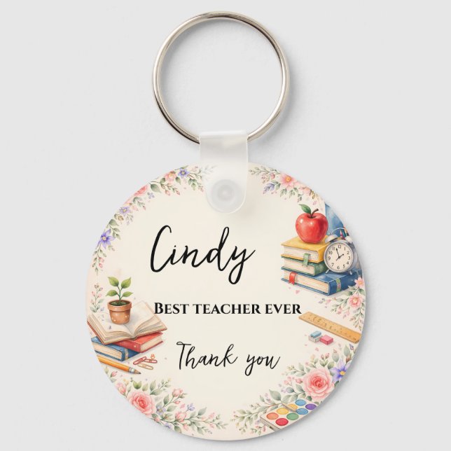 Teacher Thank You Gift | End of School Year Keychain (Front)