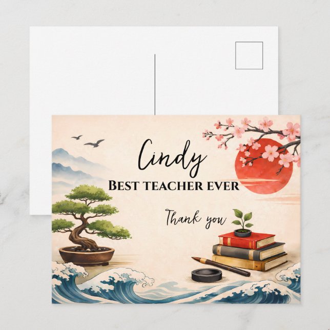 Teacher Thank You Gift | End of School Year Postcard (Front/Back)
