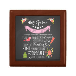 Teacher Thank you gift keepsake trinket Box