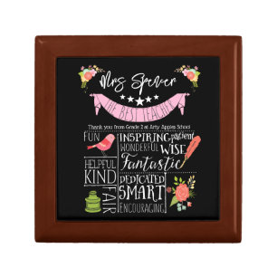 Teacher Thank you gift keepsake trinket Box