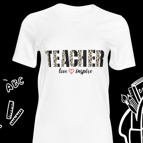 Teacher Thank You Gift Modern Leopard T_Shirt