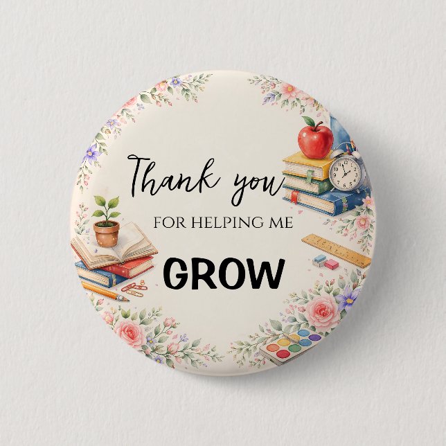 Teacher Thank You Gifts | End of School Year Button (Front)