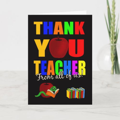 teacher thank you greeting card from all of us