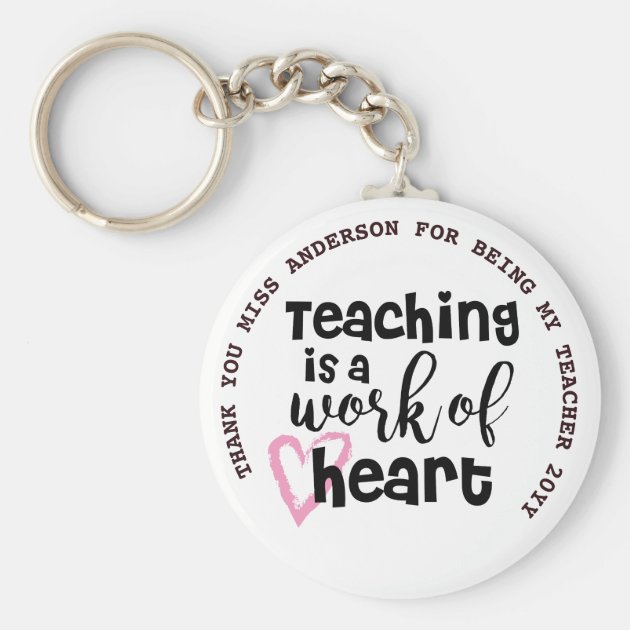 Teaching Assistant Personalised Teacher Heart Nursery School Keyring Gift 