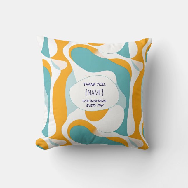 Teacher Thank You –  Personalized Throw Pillow (Front)