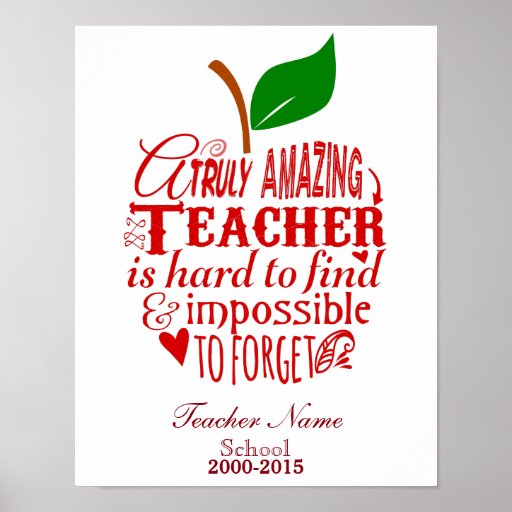 Teacher Thank you Poster print | Zazzle