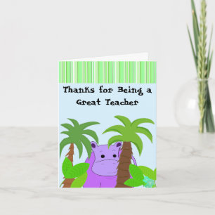 Teacher Thank You - Purple Hippo