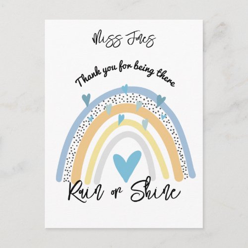 teacher thank you rainbow class gift retirement postcard