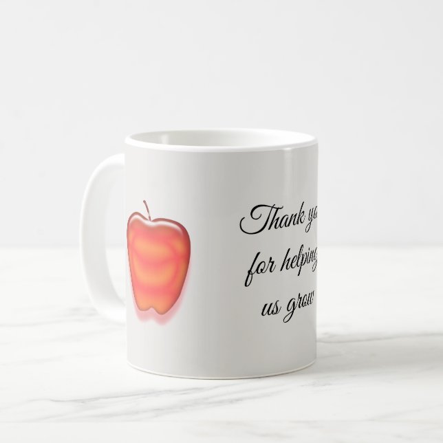 Teacher Thank You Red Apple Classroom Keepsake Coffee Mug (Front Left)