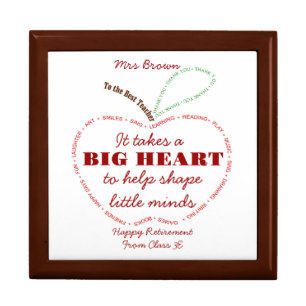 Teacher thank you Retirement Apple Trinket  Jewelry Box
