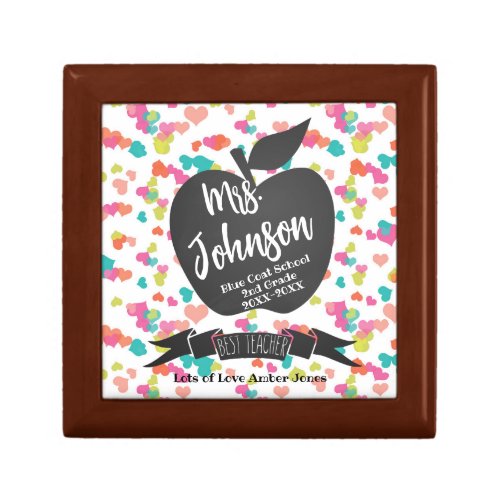 Teacher Thank you retirement gift keepsake trinket Gift Box