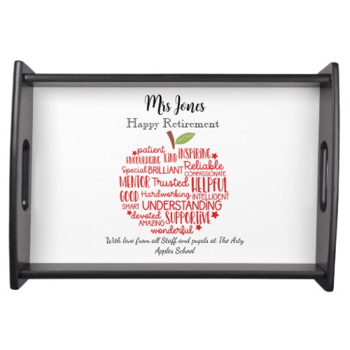 Teacher Thank You retirement long service award Serving Tray