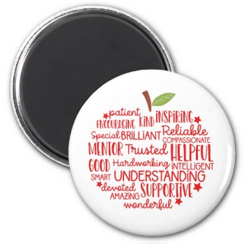 Teacher Thank You Retirement Word Art Apple Magnet by GenerationIns at Zazzle