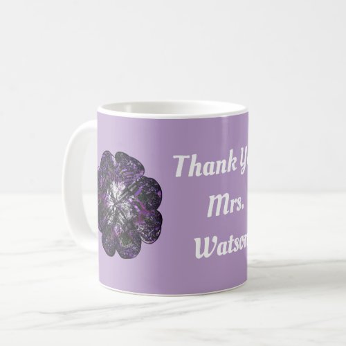 Teacher Thank You Vivid Purple Flower Appreciation Coffee Mug