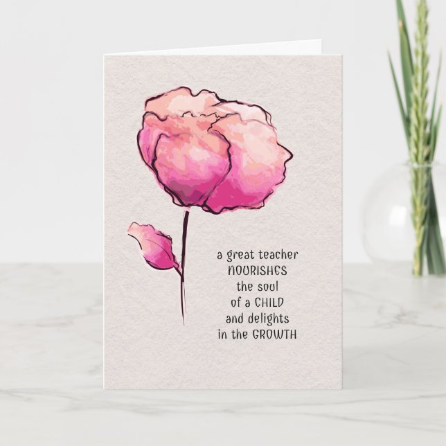 Teacher Thank You Watercolor Flower (Front)