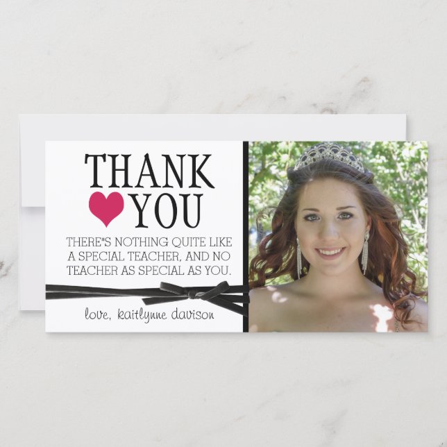 Teacher Thank You with Photo Card (Front)