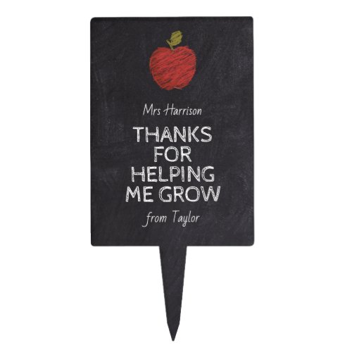 Teacher Thanks for Helping Me Grow Planter Stick Cake Topper