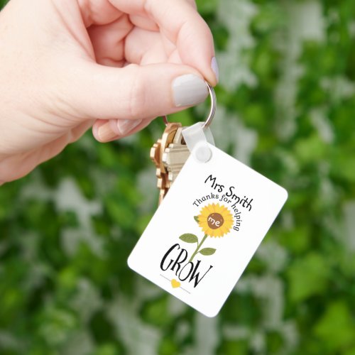 Teacher Thanks for helping us grow sunflower Keychain