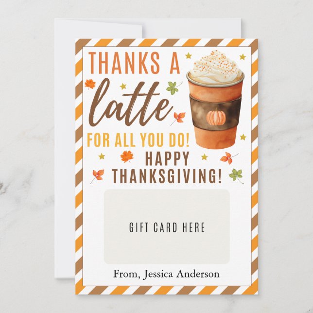 Teacher Thanksgiving Gifts Card Holder Coffee (Front)