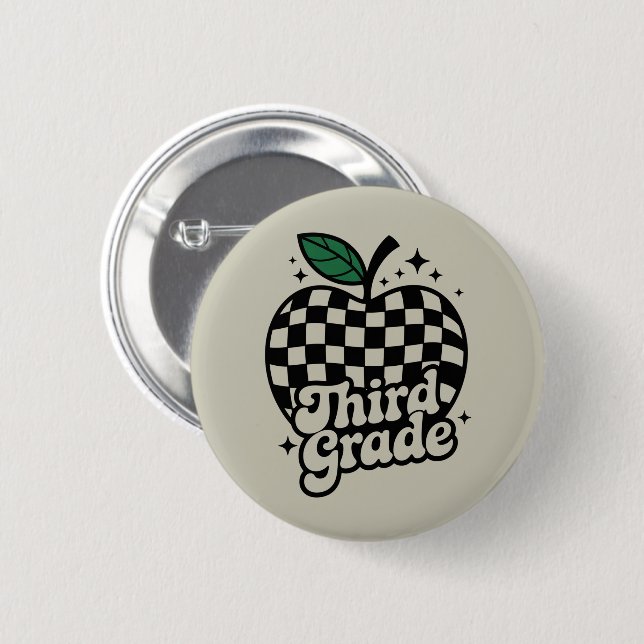 Teacher Third Grade 3rd Back to School Button (Front & Back)