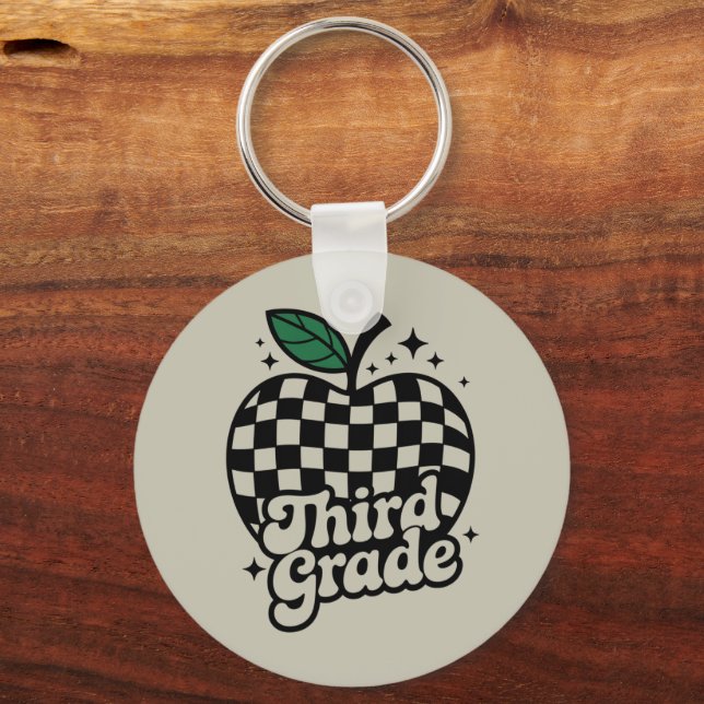 Teacher Third Grade 3rd Back to School Keychain (Front)
