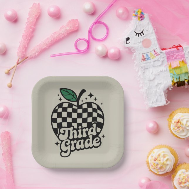 Teacher Third Grade 3rd Back to School Paper Plates (Party)