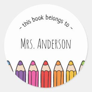 Teacher Labels, Teacher Book Stickers, Teacher Name Labels, Personaliz –  The Label Palace