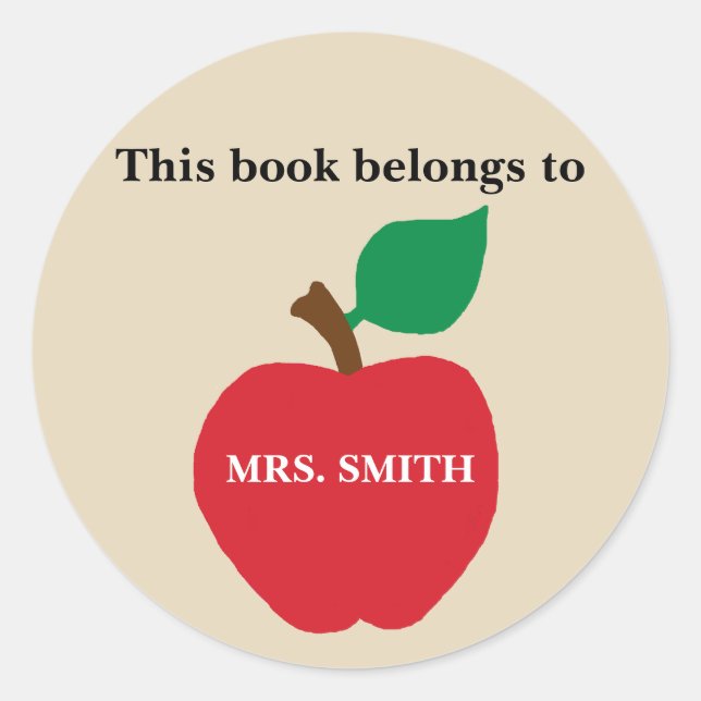 Teacher This Book Belongs to Mrs Stickers (Front)