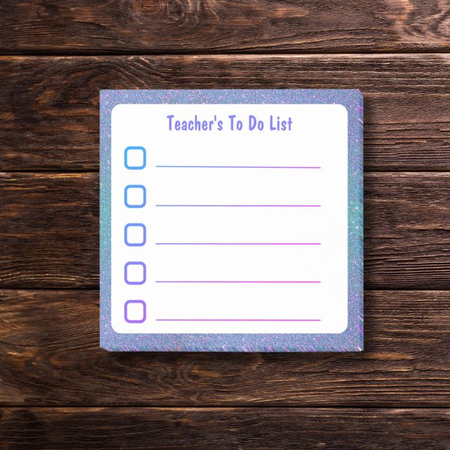Teacher To Do List  Post-it Notes (Teacher's lined to do list sticky notes with checkboxes.)