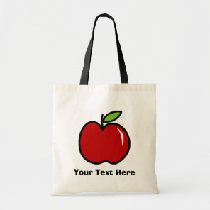 Teacher tote bag with red apple | Personalizable