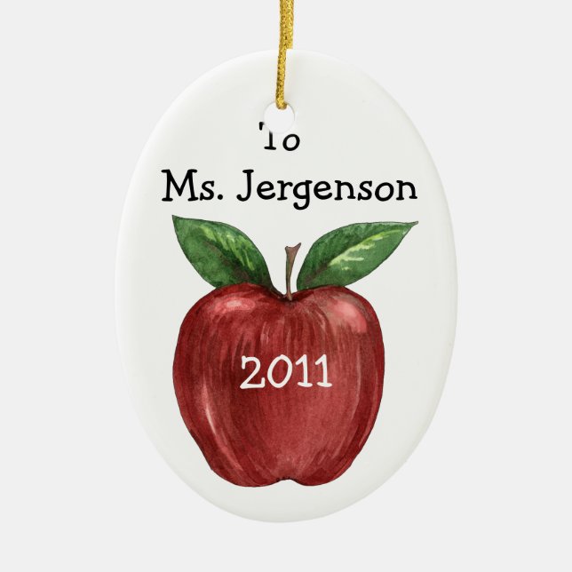 Teacher Treats Ceramic Ornament (Front)