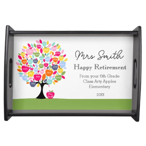 Teacher tree Thank You Happy retirement Tray