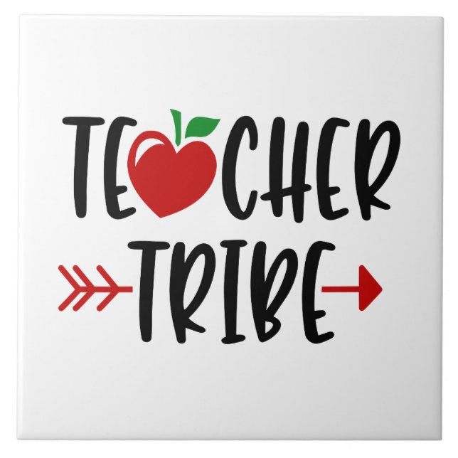 TEACHER TRIBE Apple And Arrow Tile (Front)