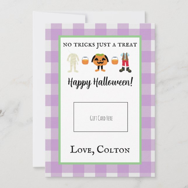 Teacher Trick or Treat Halloween Gift Card Holder (Front)