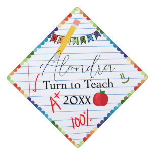Teacher Turn to Teach Personalized Graduation Cap Topper