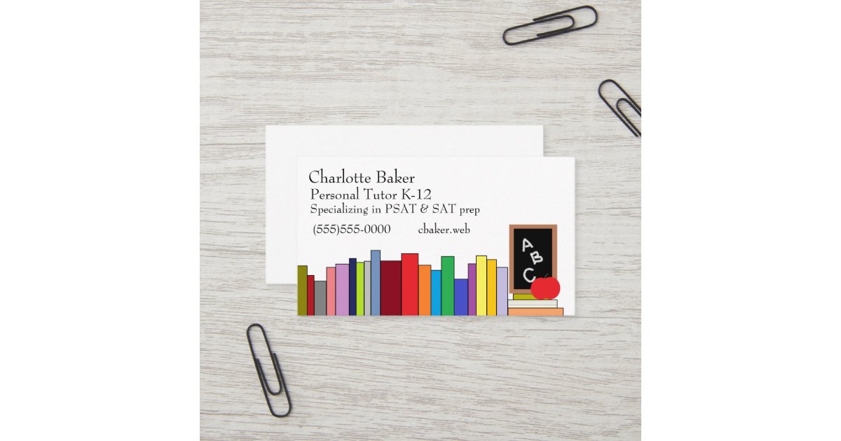 Tutor Business Card Example Teacher/Tutor Business Card | Zazzle
