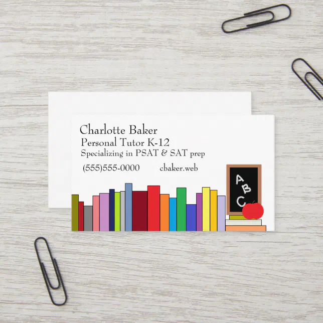 Tutor Business Card Example Teacher/Tutor Business Card | Zazzle