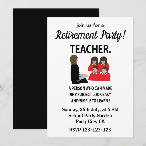 Teacher Tutor School Retirement Party Teacher