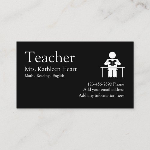 Teacher Tutoring Theme Business Card